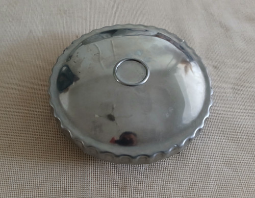 Vintage metal fuel cap cover - fuel,